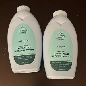 2 Natural Sense Cornstarch Shower Powder - Fresh Scent